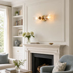 Ribbed Glass Metal Wall Lamp with E12 Bulb Base