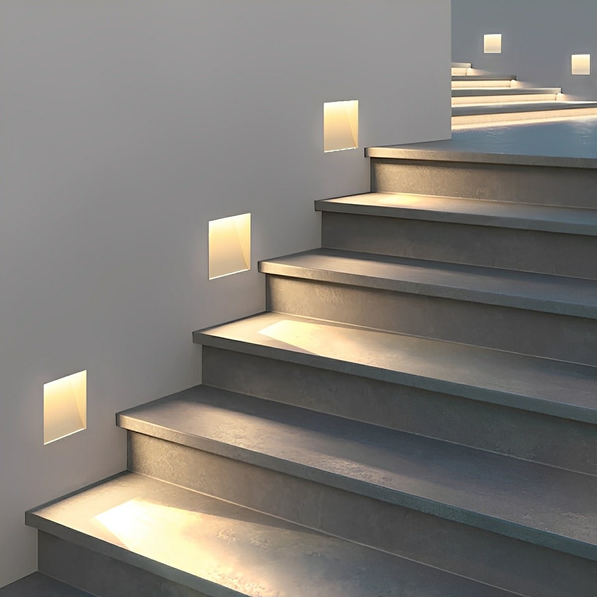 White Aluminium Indoor LED Step Light with Motion Sensor