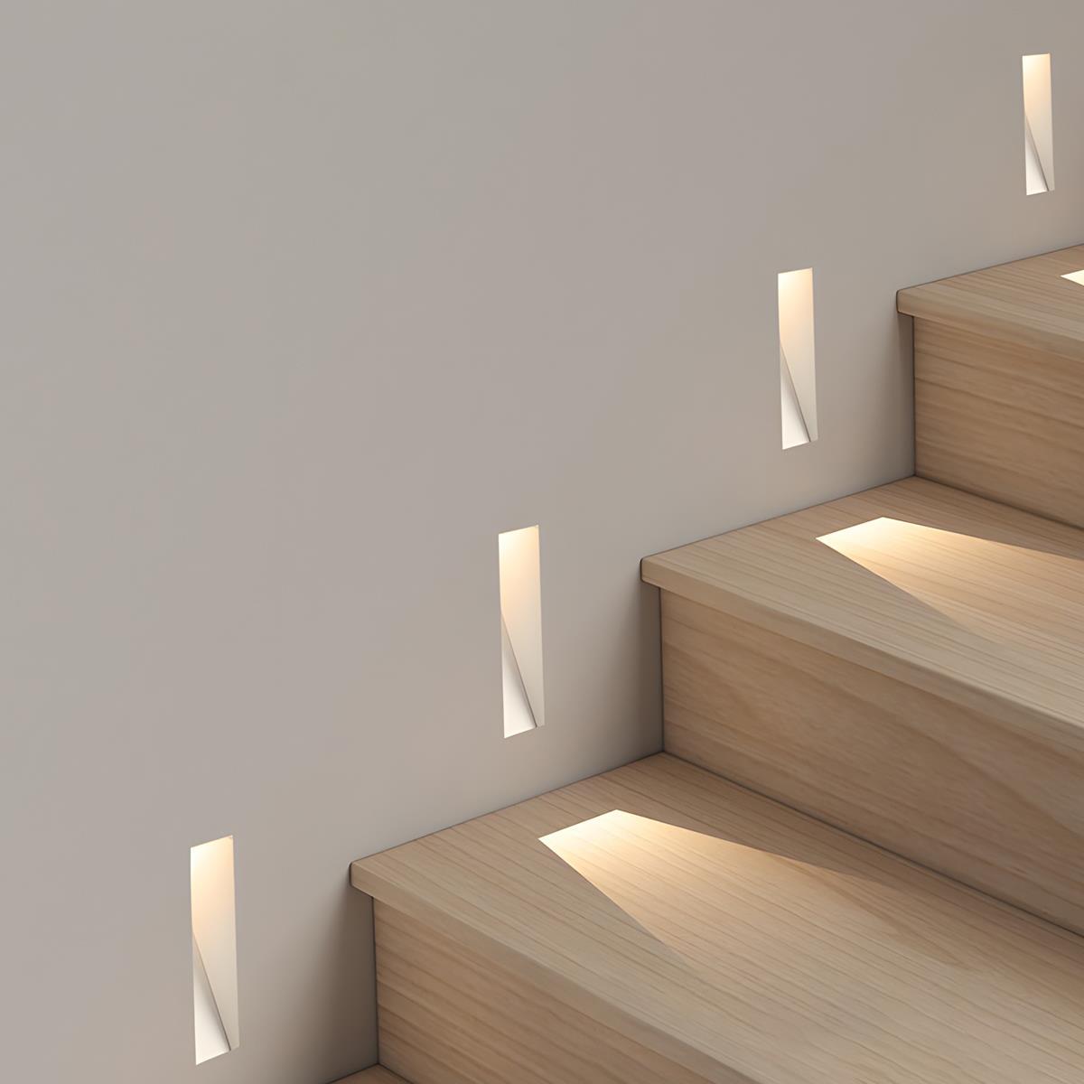 White Aluminium Indoor LED Step Light with Motion Sensor