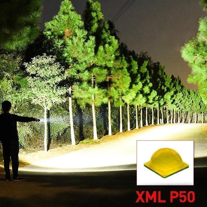 XHP 50 LED Flashlight with Micro USB Charging