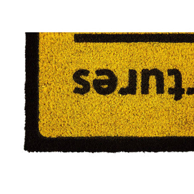 Yellow Coir Doormat with PVC Backing Airport Board Style