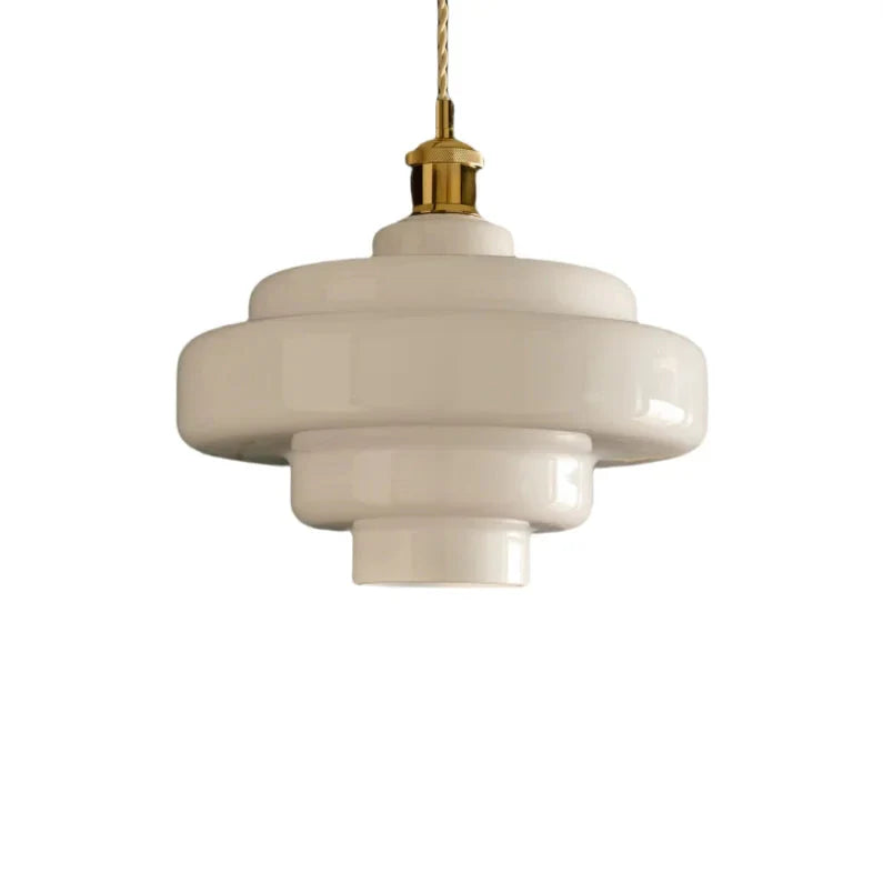 Multi Layer Glass Pendant Light with LED E27 Base Fixture