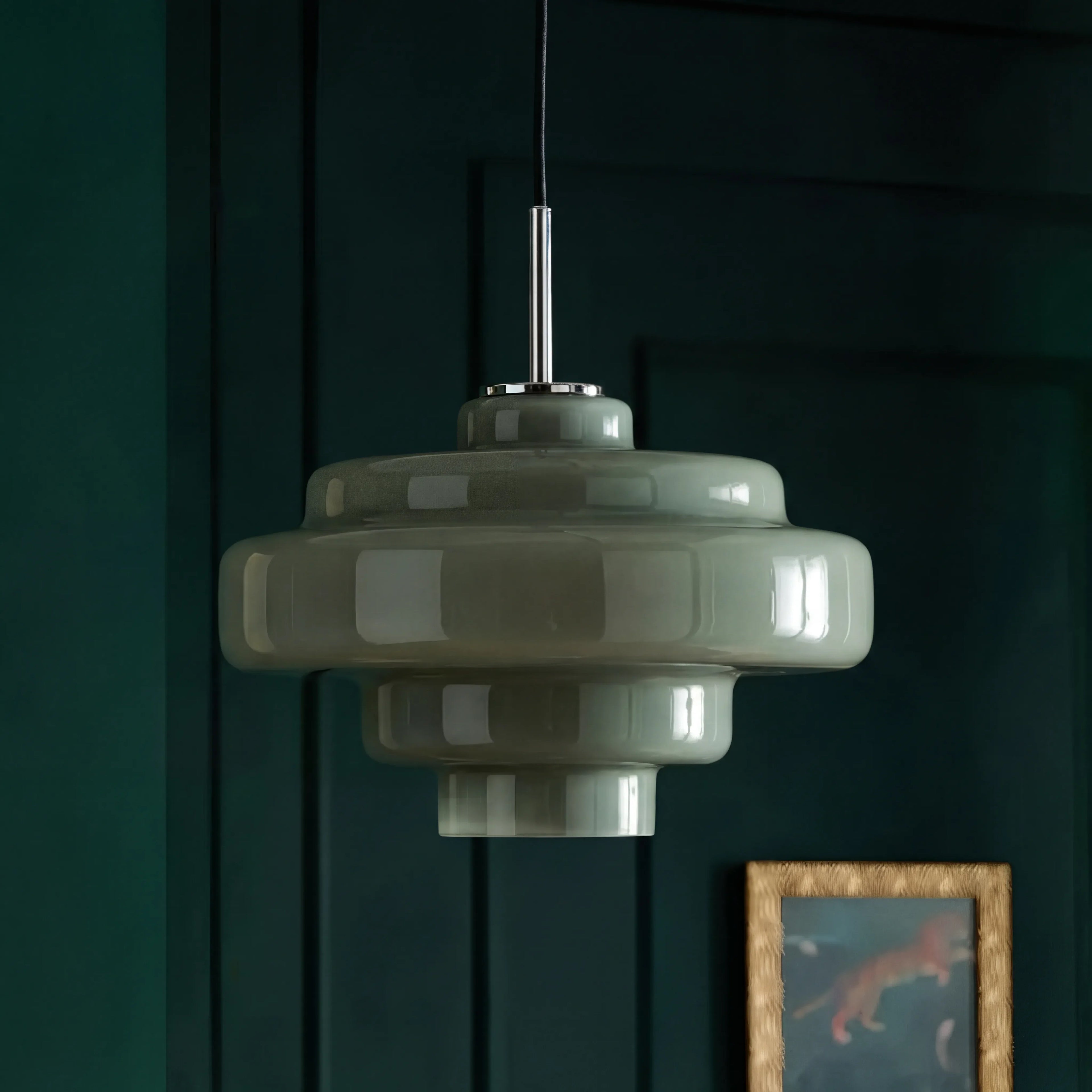 Multi Layer Glass Pendant Light with LED E27 Base Fixture