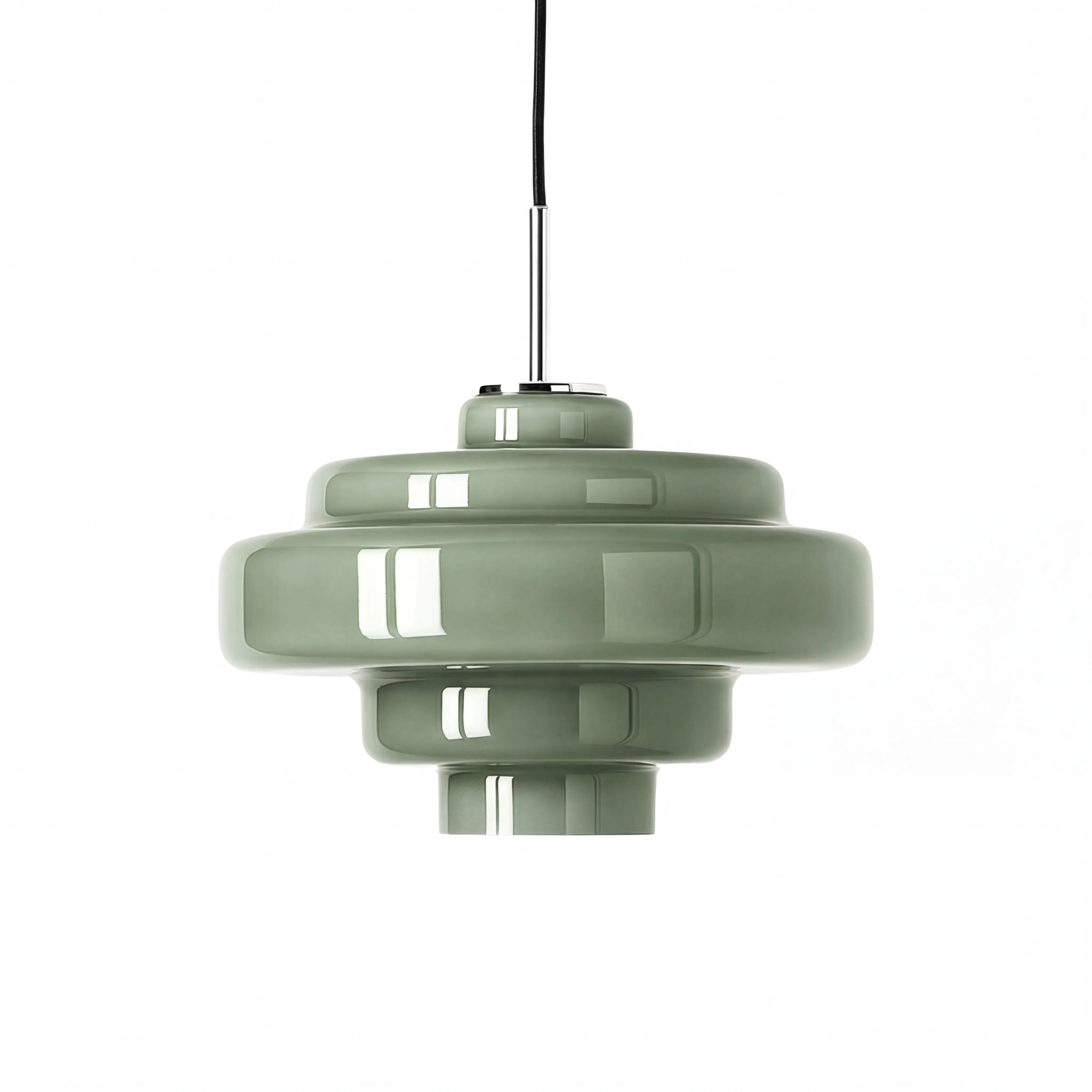 Multi Layer Glass Pendant Light with LED E27 Base Fixture