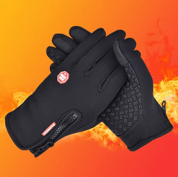 Polyester Spandex Touchscreen Gloves with PU Leather Fingertips