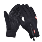 Polyester Spandex Touchscreen Gloves with PU Leather Fingertips