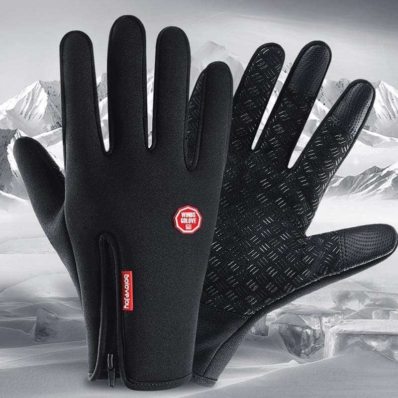 Polyester Spandex Touchscreen Gloves with PU Leather Fingertips