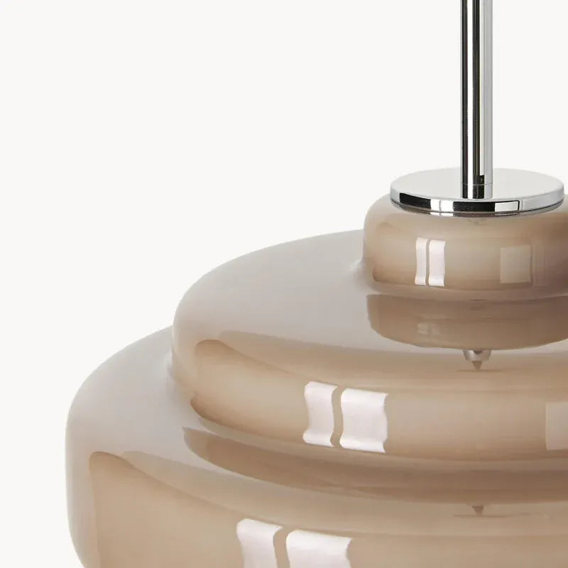 Multi Layer Glass Pendant Light with LED E27 Base Fixture