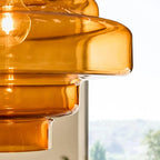 Multi Layer Glass Pendant Light with LED E27 Base Fixture