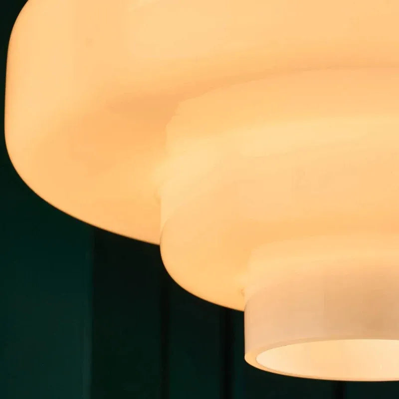 Multi Layer Glass Pendant Light with LED E27 Base Fixture