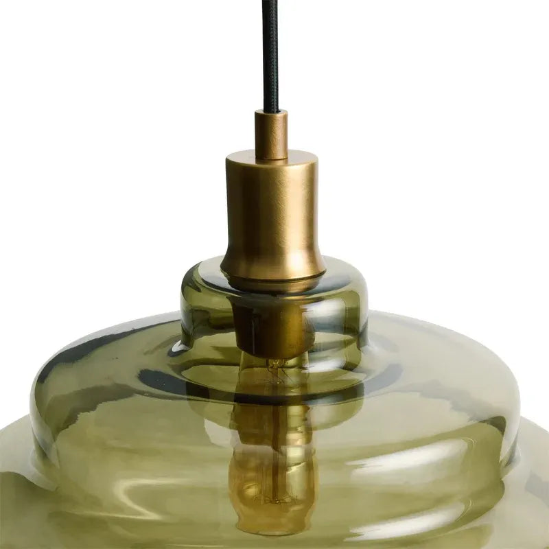 Multi Layer Glass Pendant Light with LED E27 Base Fixture
