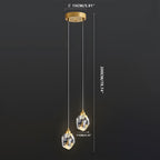 Gold Crystal Pendant Light with Adjustable Height LED Bulb