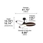 Geometric Ceiling Fan Light with DC Motor and LED Source