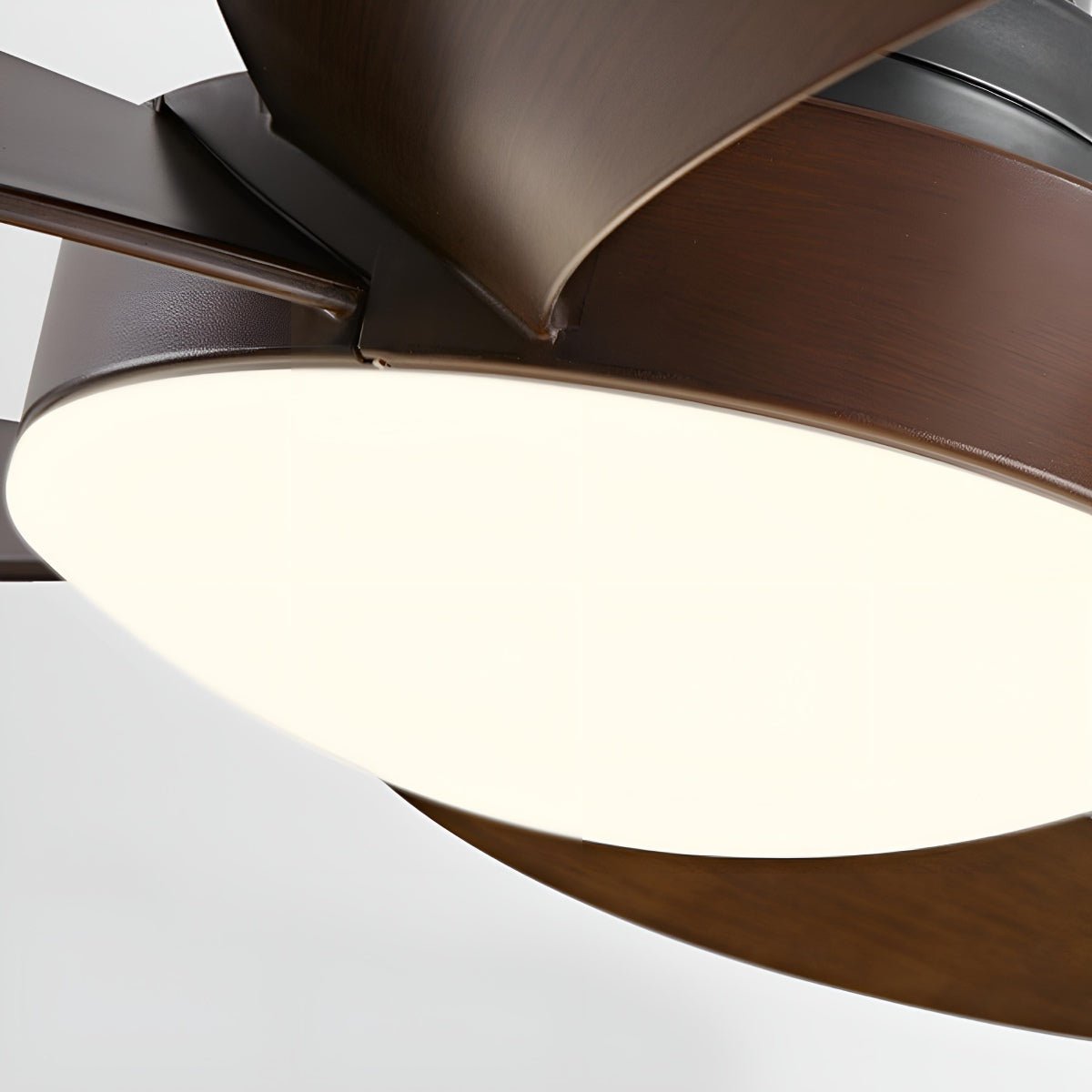 Geometric Ceiling Fan Light with DC Motor and LED Source