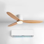 Wood Grain Ceiling Fan Light with LED and Remote Control