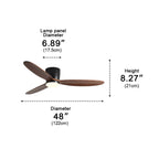 Wood Grain Ceiling Fan Light with LED and Remote Control
