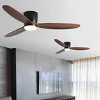 Wood Grain Ceiling Fan Light with LED and Remote Control
