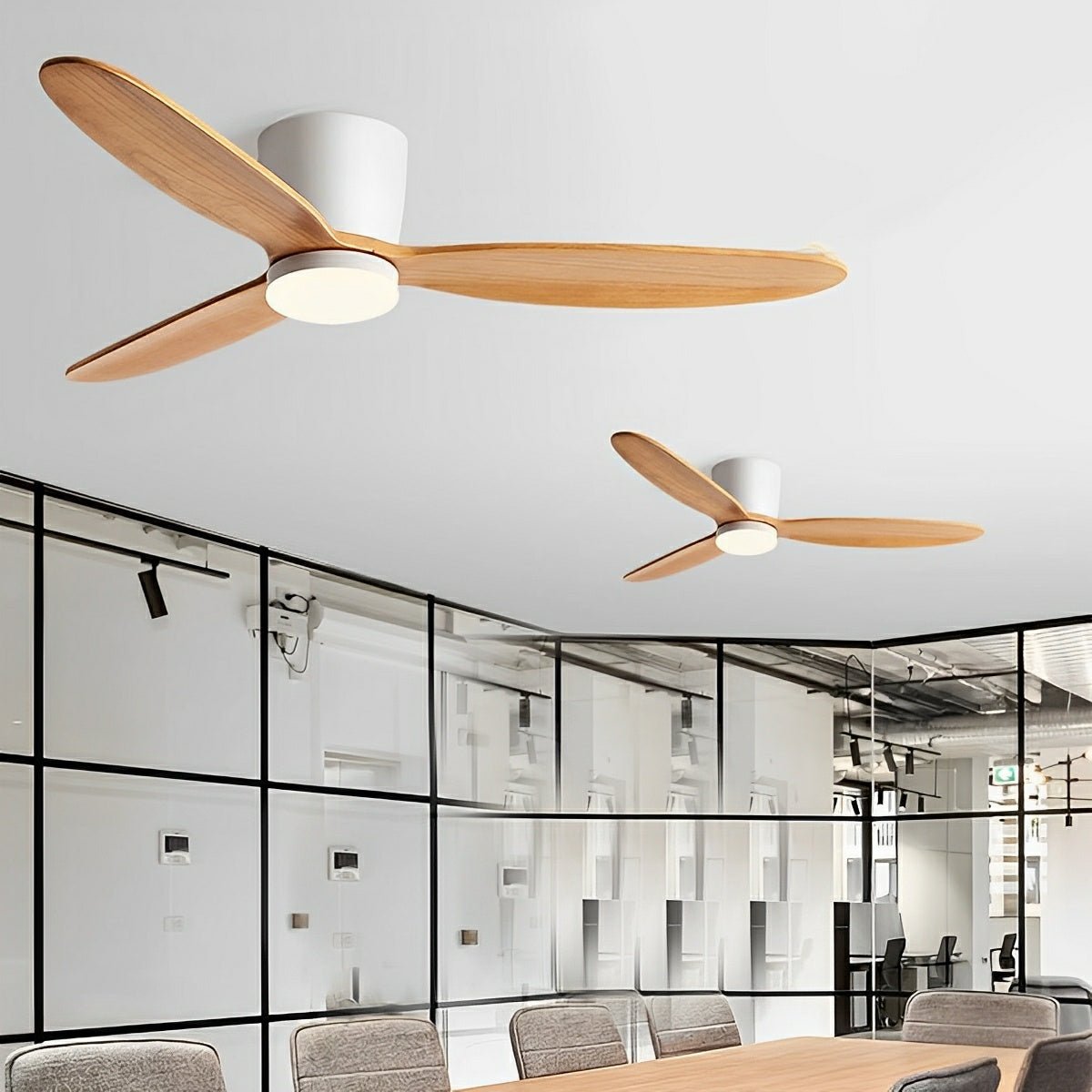 Wood Grain Ceiling Fan Light with LED and Remote Control