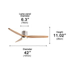 Wood Blade Ceiling Fan Light with DC Motor and Remote