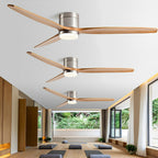 Wood Blade Ceiling Fan Light with DC Motor and Remote