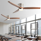 Wood Blade Ceiling Fan Light with DC Motor and Remote