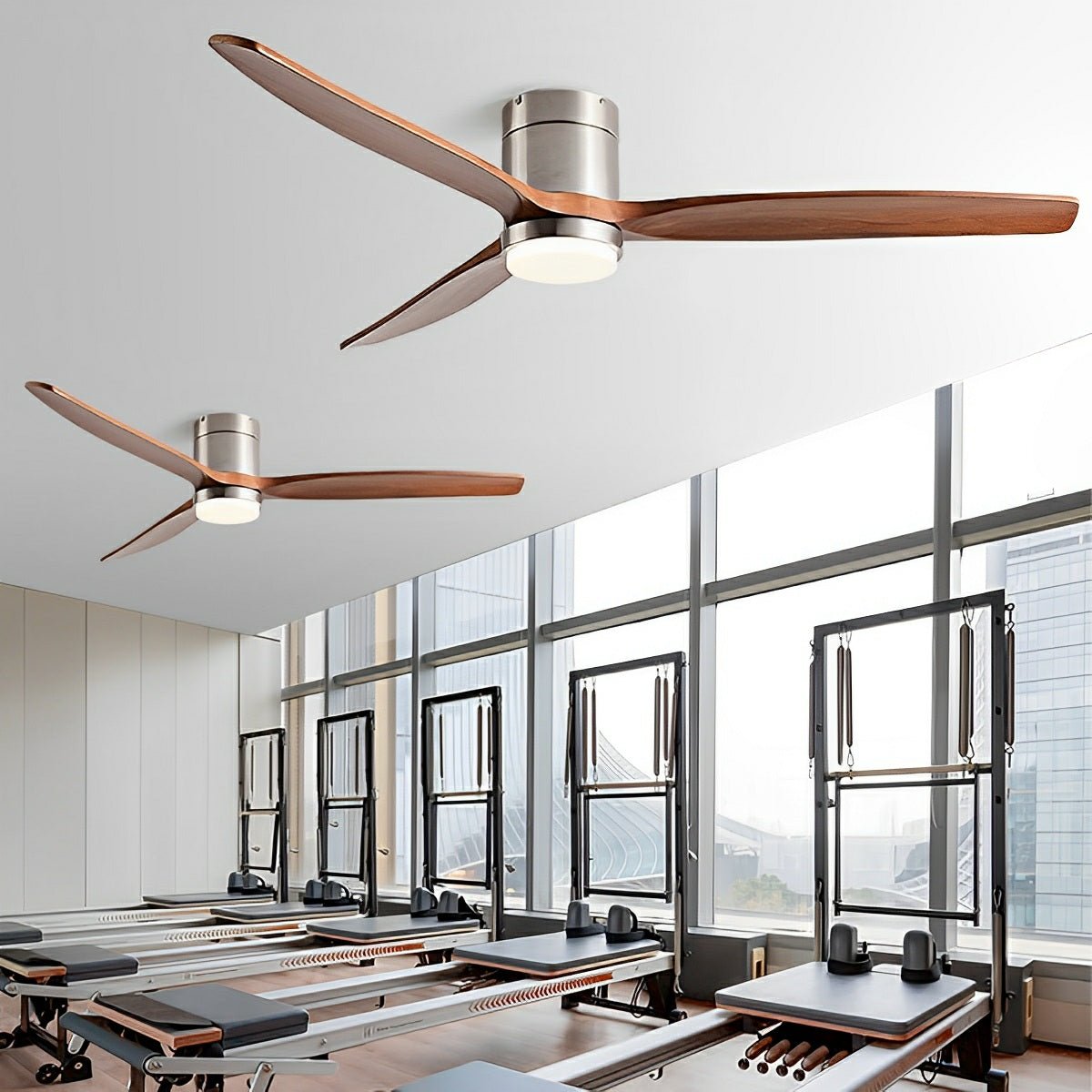 Wood Blade Ceiling Fan Light with DC Motor and Remote