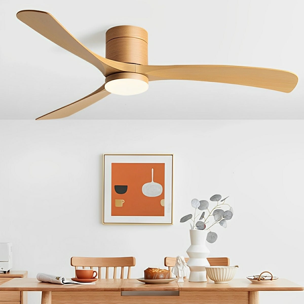 LED Ceiling Fan Light with Six Speeds and Remote Control