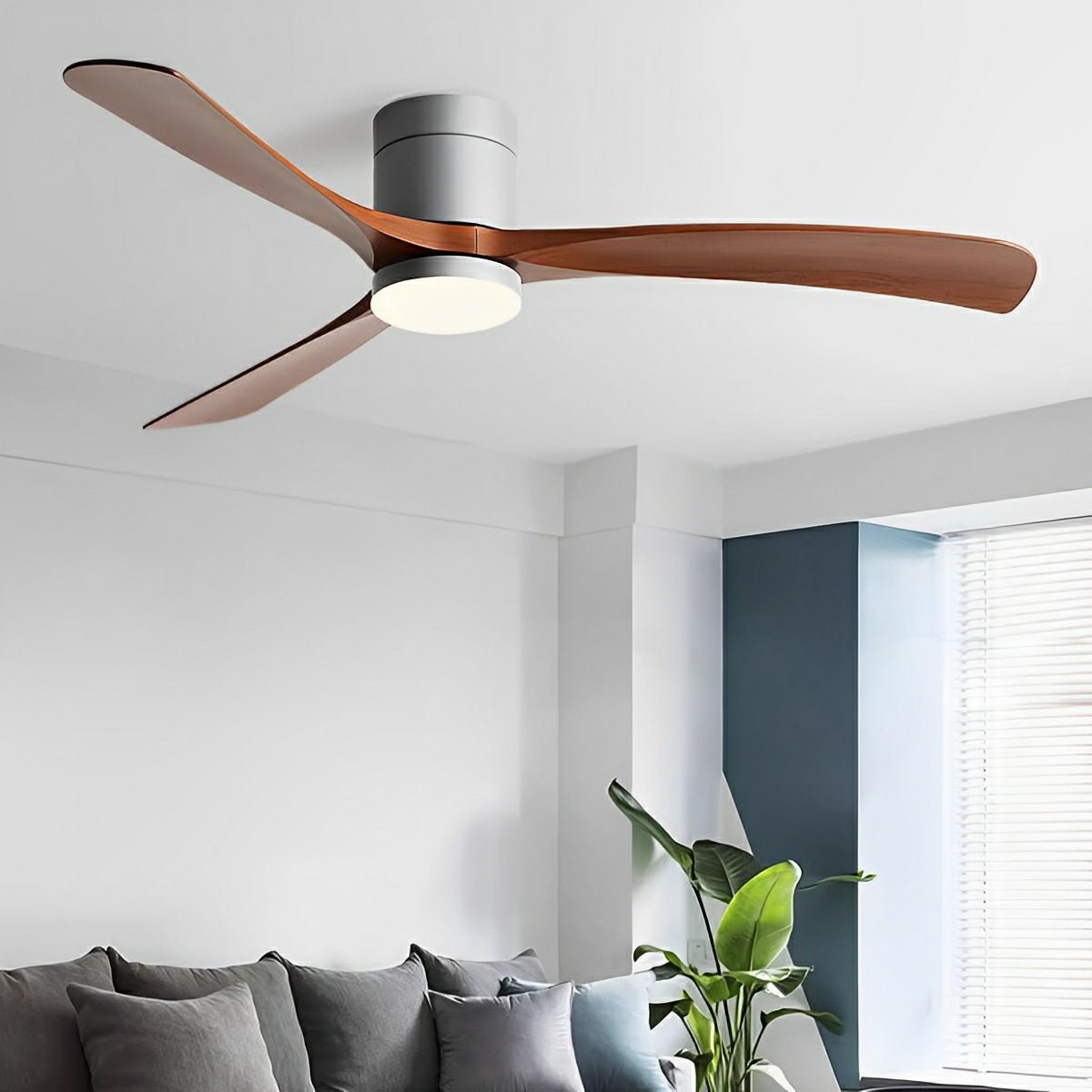 LED Ceiling Fan Light with Six Speeds and Remote Control