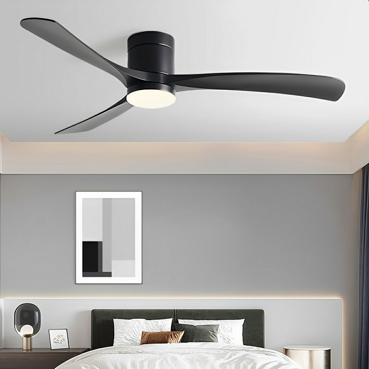LED Ceiling Fan Light with Six Speeds and Remote Control
