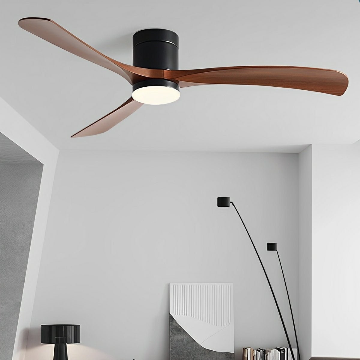LED Ceiling Fan Light with Six Speeds and Remote Control