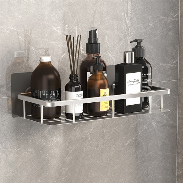 Metal Suction Cup Bathroom Shelves Without Tool Installation