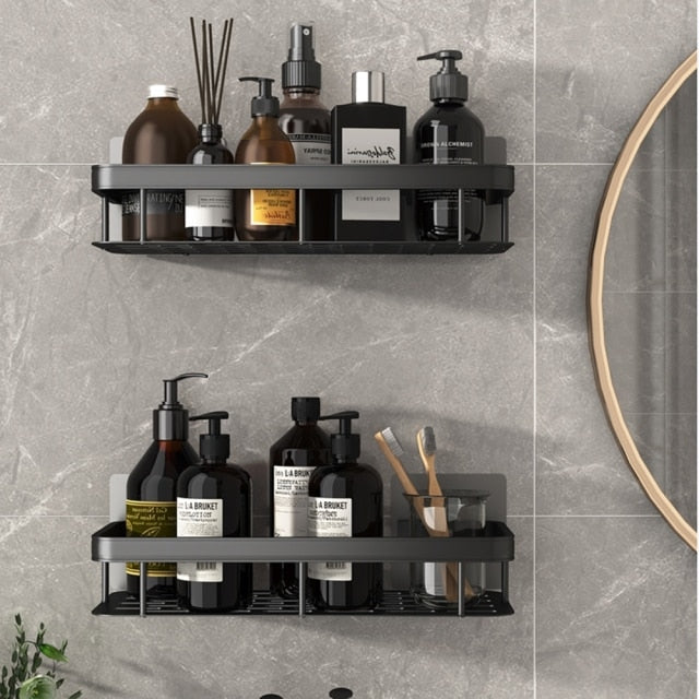 Metal Suction Cup Bathroom Shelves Without Tool Installation
