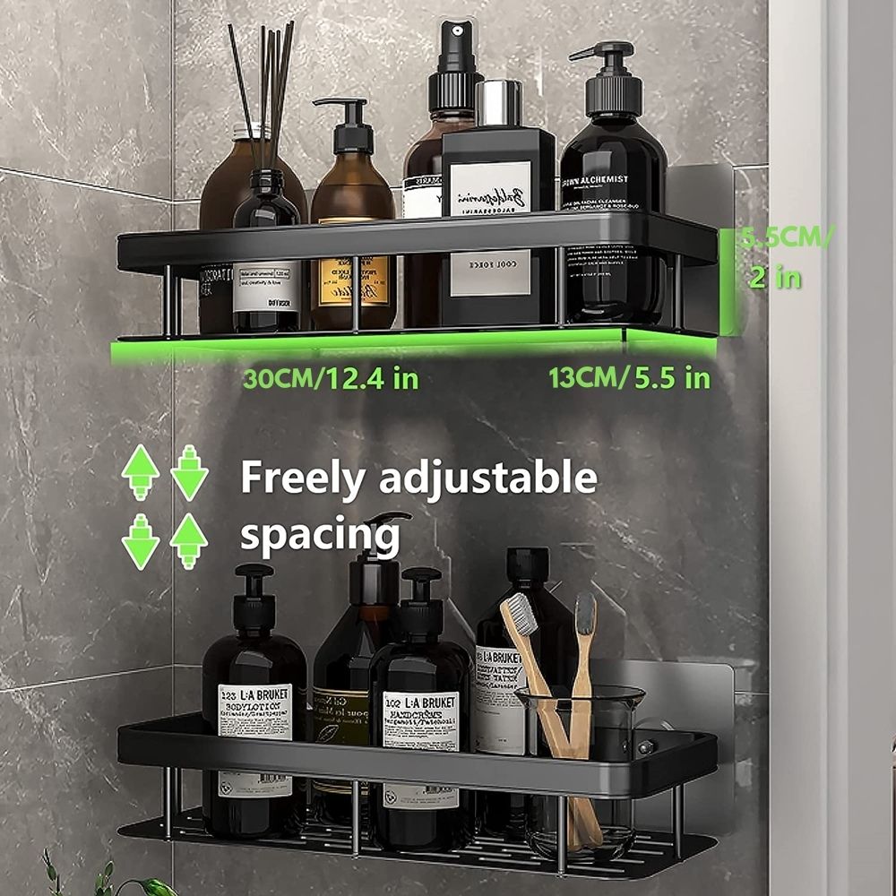 Metal Suction Cup Bathroom Shelves Without Tool Installation