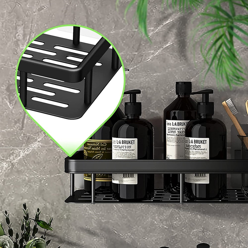 Metal Suction Cup Bathroom Shelves Without Tool Installation