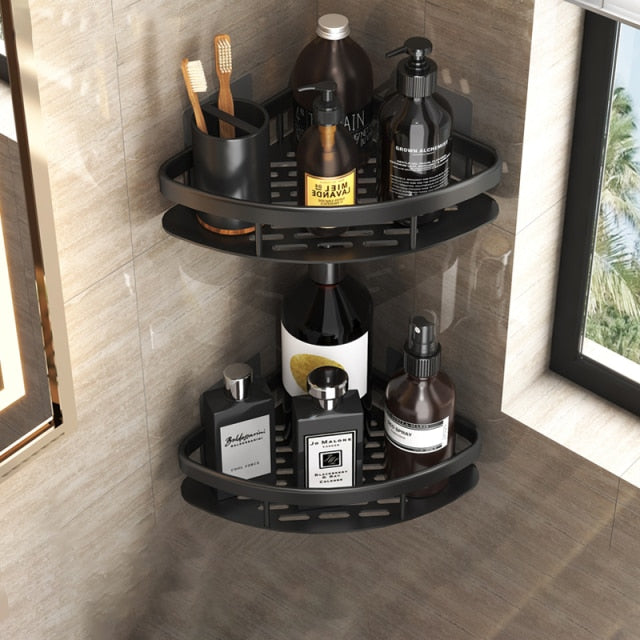 Metal Suction Cup Bathroom Shelves Without Tool Installation