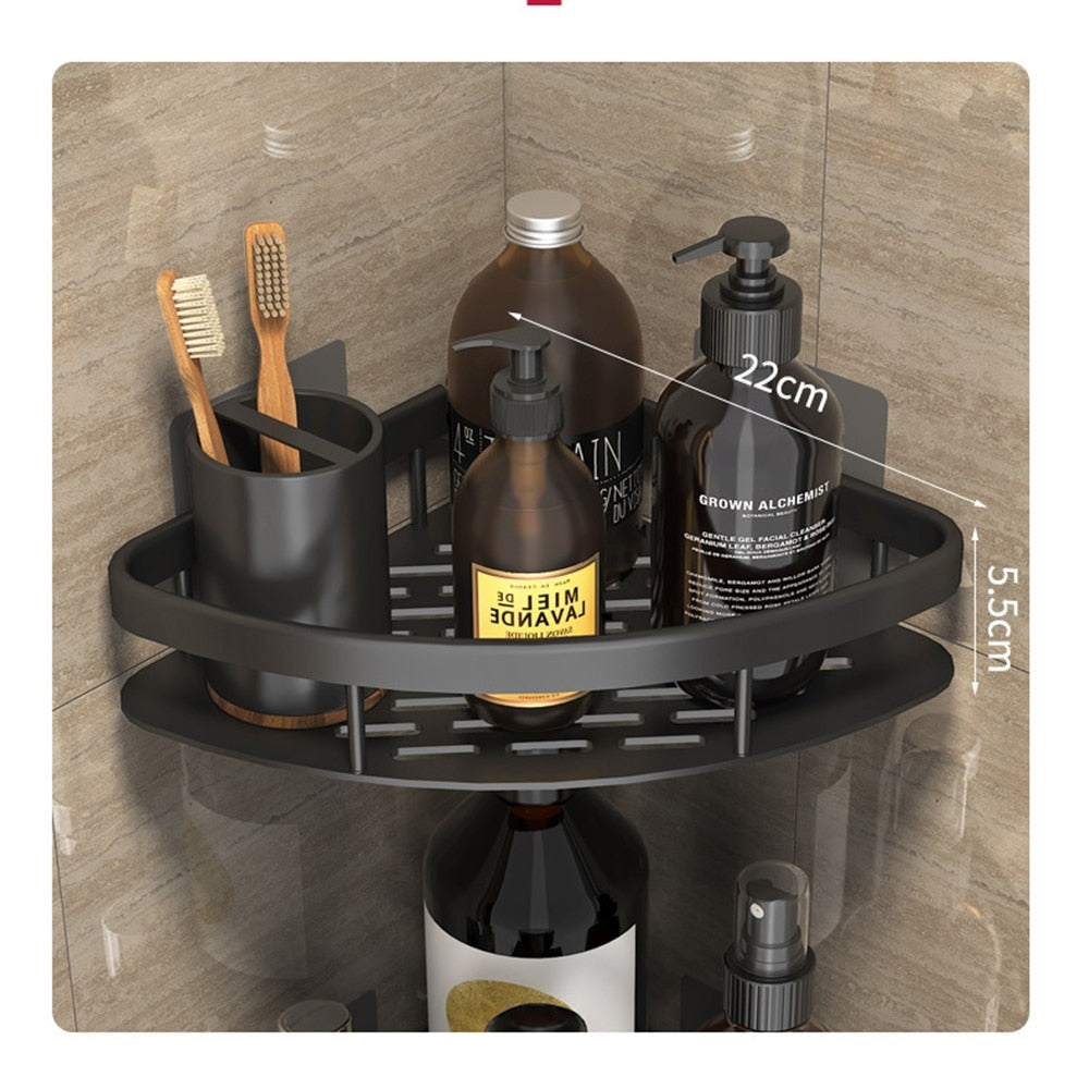 Metal Suction Cup Bathroom Shelves Without Tool Installation