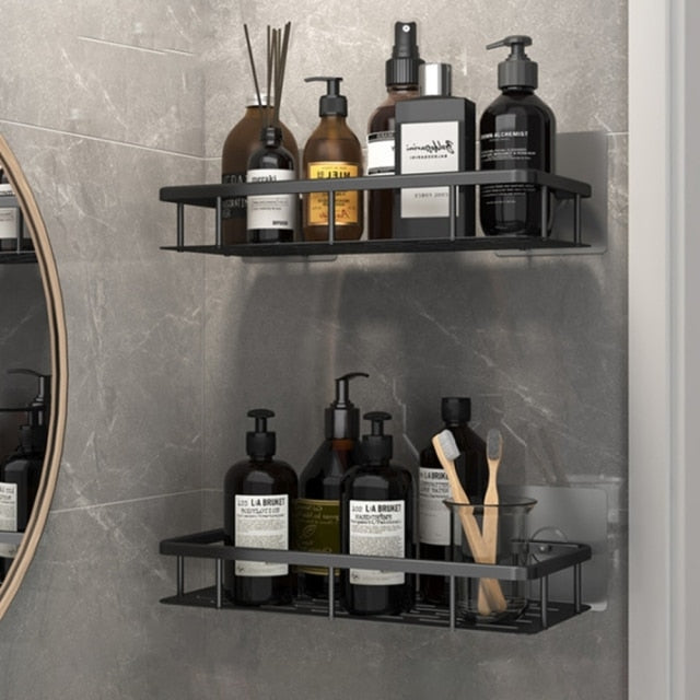 Metal Suction Cup Bathroom Shelves Without Tool Installation