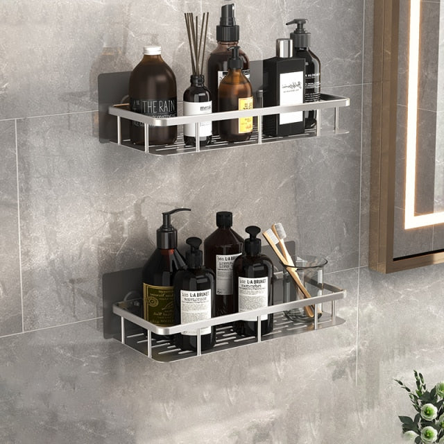 Metal Suction Cup Bathroom Shelves Without Tool Installation