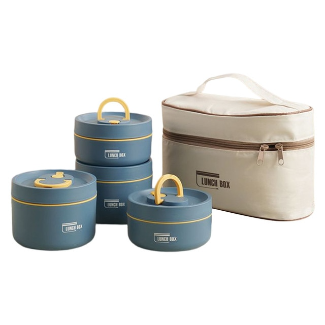 Multi Layer Insulated Lunchbox with Carry Bag Set