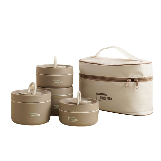 Multi Layer Insulated Lunchbox with Carry Bag Set