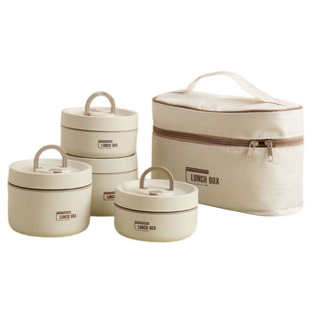 Multi Layer Insulated Lunchbox with Carry Bag Set