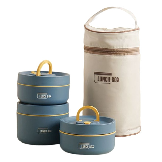Multi Layer Insulated Lunchbox with Carry Bag Set