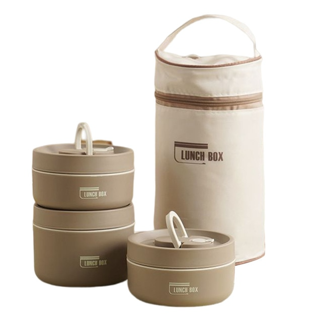 Multi Layer Insulated Lunchbox with Carry Bag Set