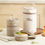 Multi Layer Insulated Lunchbox with Carry Bag Set
