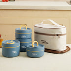 Multi Layer Insulated Lunchbox with Carry Bag Set