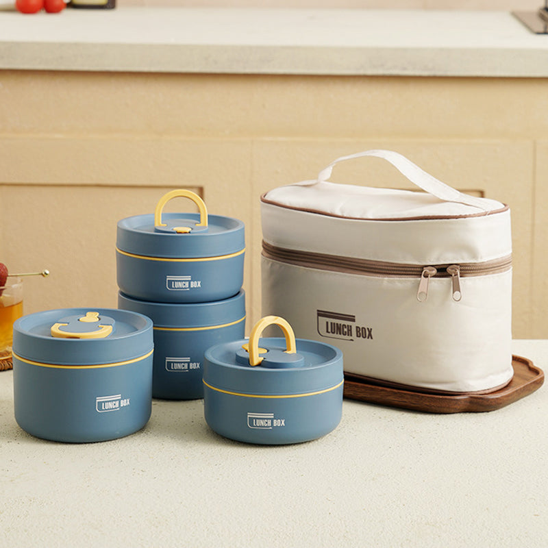 Multi Layer Insulated Lunchbox with Carry Bag Set